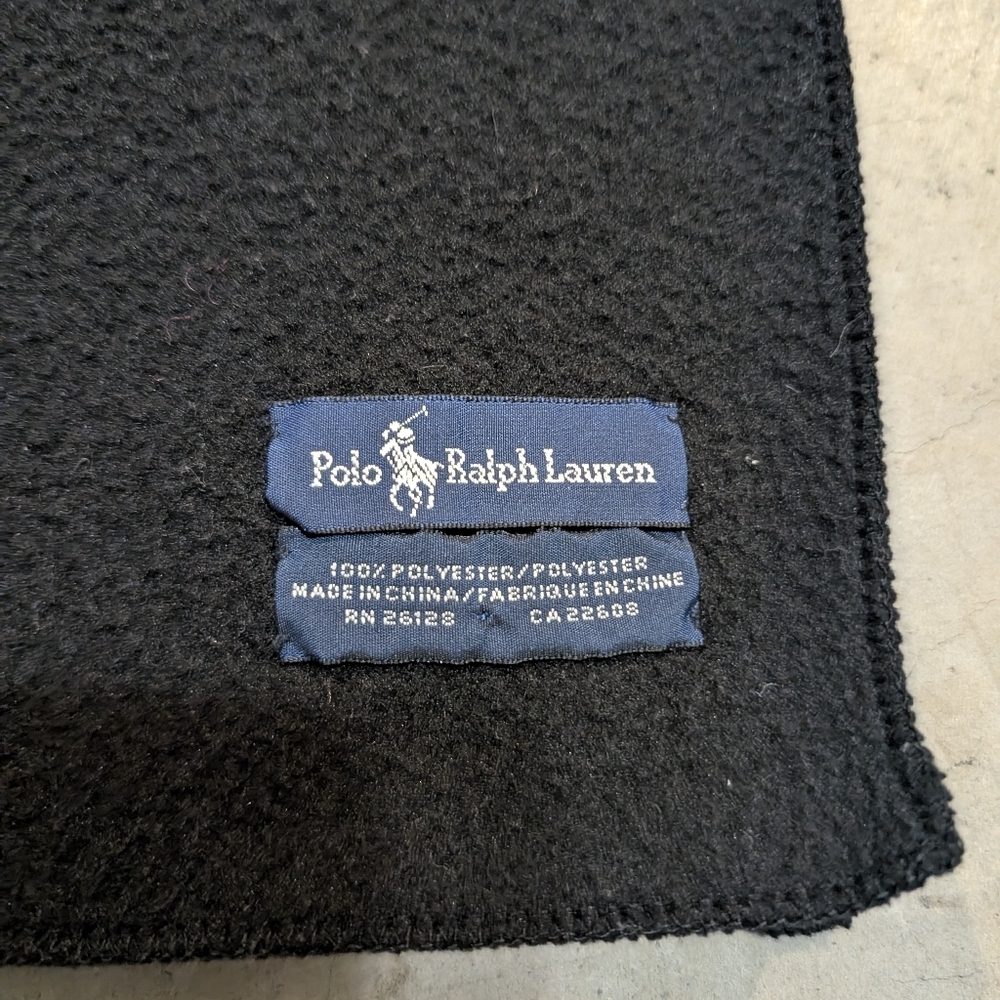 VTG Polo Ralph Lauren Polyester Scarf Black 58x11 - Picture 3 of 3